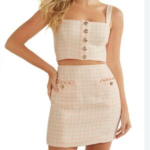 Guess Bella Tweed Top in Ballet Pink